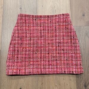 Veronica Beard Pink Tweed Mini Skirt